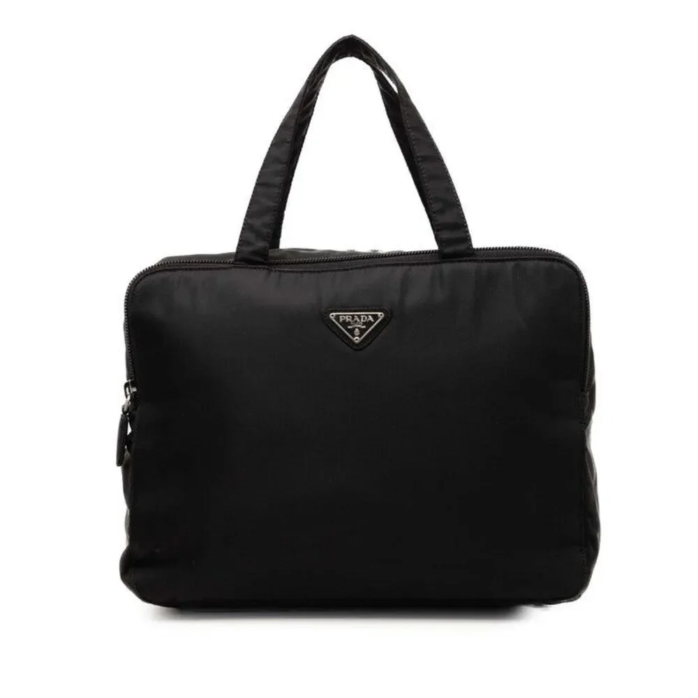 Prada Triangle Logo Plate Makeup Bag
